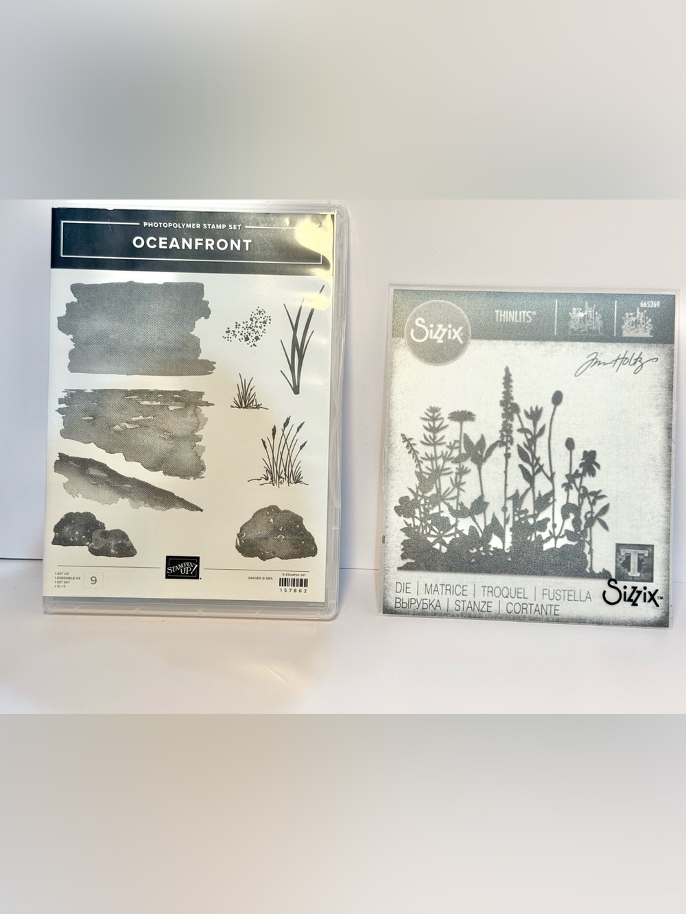 Stampin' Up! Oceanfront Photopolymer Stamp Set & Sizzix flower field thinlits